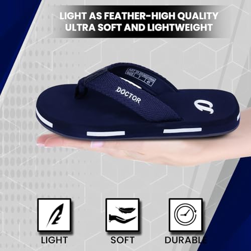 Image of DOCTOR EXTRA SOFT Men's Classic TPR Slippers with Cushion FootBed for Adult| Comfortabl &Light Weight|Stylish & Anti-Skid|Orthopedic Casual Durable Waterproof Everyday Dr.Flip Flops Gents & Boys D-35