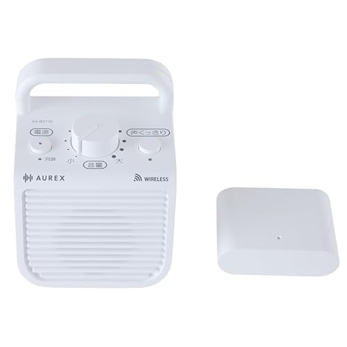 【セット品】AUREX テレビ用スピーカー AX-WST10(W) ホワイト 1台・ボタン電池 LR41H 1個