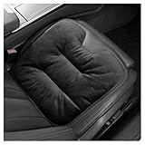 ZQX 車 座布団 フランネル素材 暖かい 低反発 クッション 柔らかい 軽自動車 普通車用 滑り止め 体圧分散 春秋冬向け 取付簡単 運転席 助手席 ブラック 1枚セット