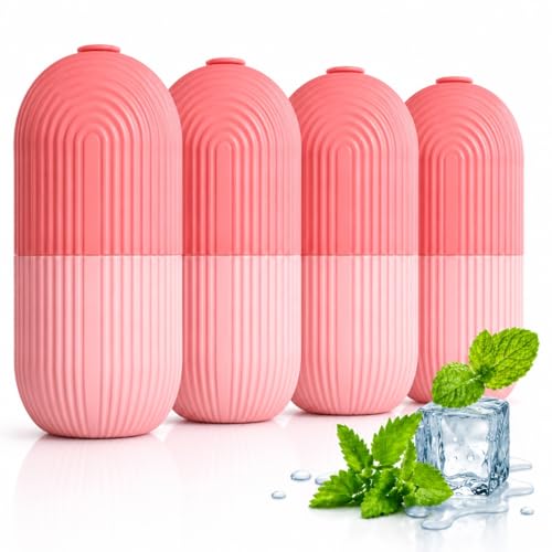 Image of Ice Roller for Face Massager for Reduce Puffiness, Soothe Skin, Refresh Tired Face & Relieve Under Eye Bags (PINK, PACK OF 4)