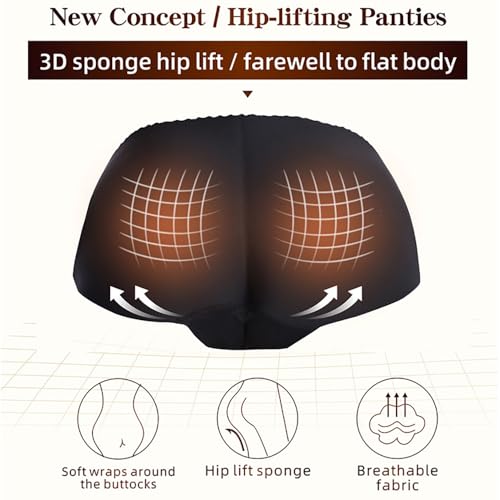 Image of Women's 2pcs Butt Lifter Padded Panties High Waisted Hip Enhancer Shapewear Seamless Control Boy Shorts