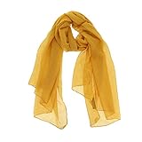 pañuelos lisos colores  FASHIONGEN - Fular para Mujer, WIKTORIA - Amarillo oscuro