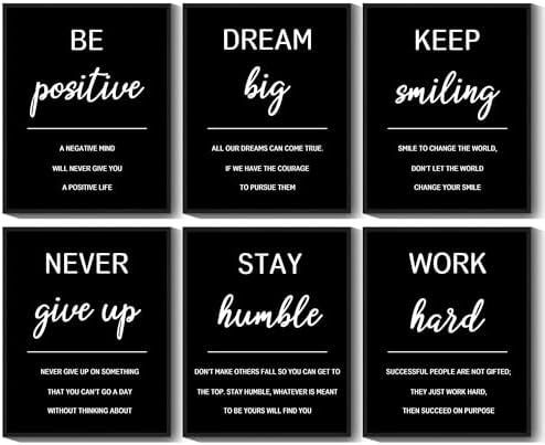 KUVIOKE Inspirational Framed Wall Art Motivational Quotes Wall De...