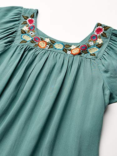 Angie Little Big Girls Embroidered Square Neck Dress2