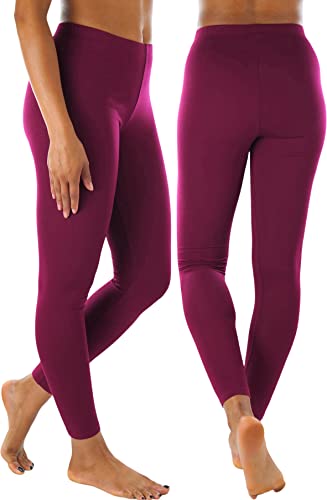 Image of ToBeInStyle Women's Skinny Fit Cotton Full Length Leggings Tights - Regular and Plus Sizes