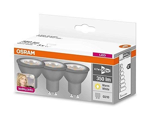Preisvergleich Produktbild OSRAM LED Base PAR16 / LED-Reflektorlampe mit GU10-Sockel / Nicht Dimmbar / Ersetzt 50 Watt / 36° Ausstrahlungswinkel / Warmweiß - 2700 Kelvin / 3er-Pack