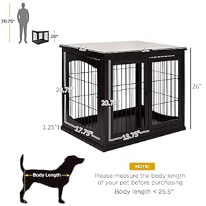 Pawhut Dog Crate Furniture Small Dog Cage End Table with Two Opening Sides Lockable Door Puppy Kennel Indoor Cute and Decorative Coffee  Cucciolini Doodles Pawhut dog crate furniture small dog cage end table with two opening sides lockable door puppy kennel indoor cute and decorative coffee   cucciolini doodles
