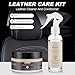 SEISSO Leather Cleaner and Conditioner Kit, Leather Care Set for Couch,Furniture,Auto Interior,Car Seat,Shoes,Boots,Bag,Purse,Jacket, Remove Leather Dirt Grime Stain Rejuvenate All Leather Vinyl Item