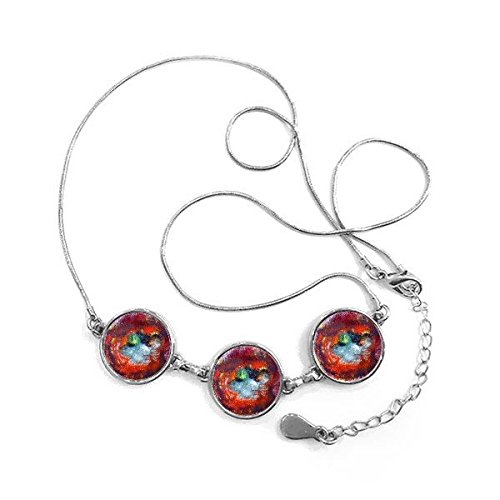 Collier paysage abstrait en pendentif rond pour sublimer vos tenues chic