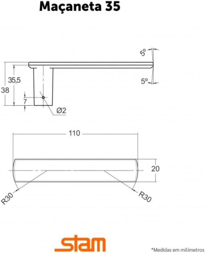 Fechadura Porta Banheiro 823/35 40Mm Cromado Roseta Aço Inox Stam