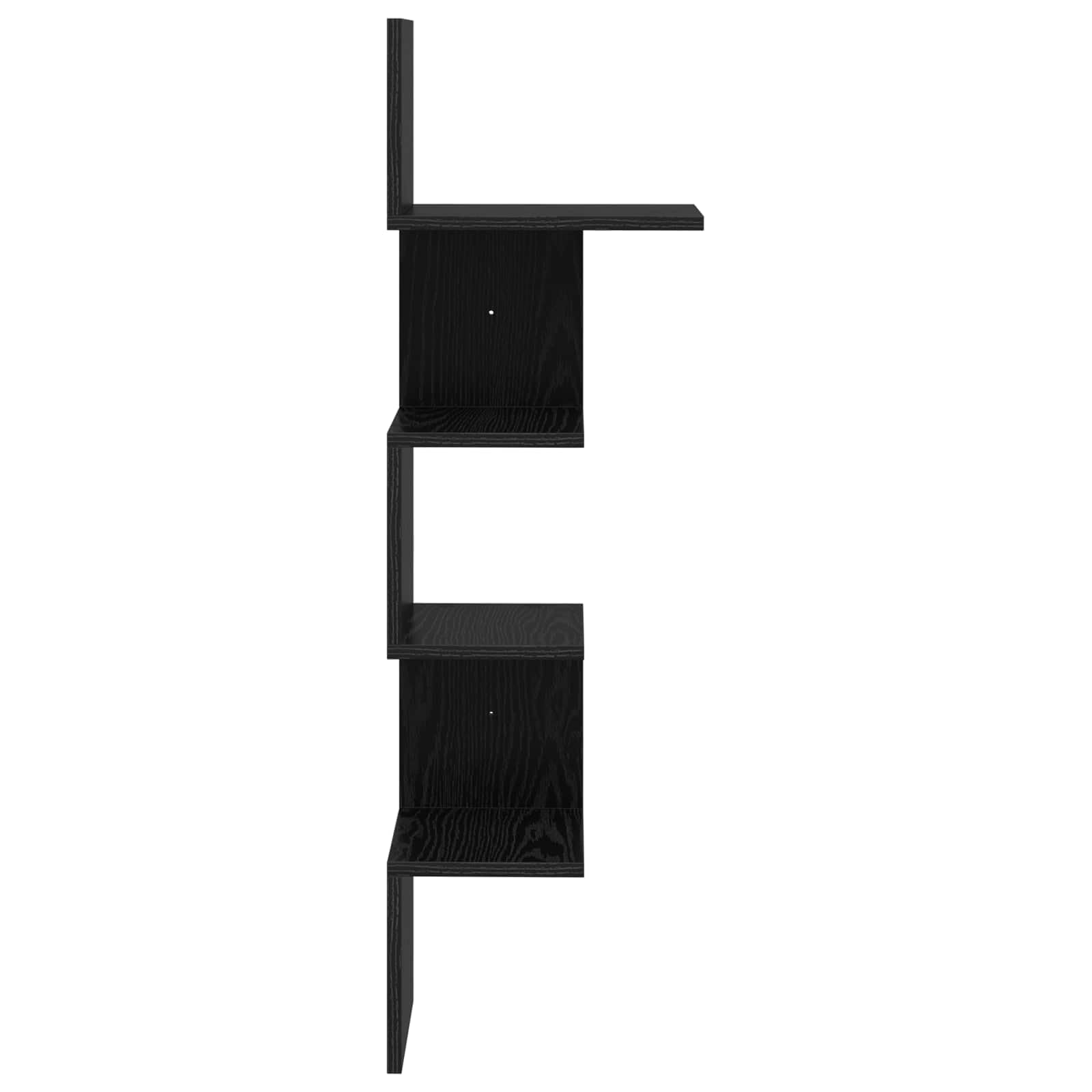 Wandregal Wandhalterung Schwarz aus Holzwerkstoff 32 x 21 x 107 cm platzsparend mit reichlich Stauraum für Wohnzimmer Schlafzimmer Büro und Küche modernes Design