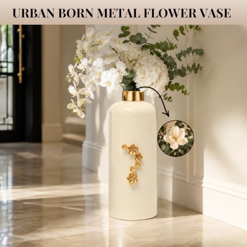 Image of Urban Born Vases For Living Room Corner |Big Vases For Elegant Home Decoration |Home Decor Flower Vase Iron |Fresh or artificial Metal Flower Vase Stand For Dining Table, Bedroom, Office, Wedding Gift