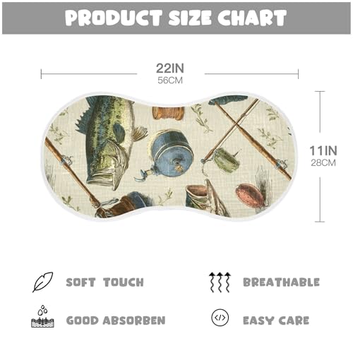 Fishing Lures Green Fish Burp Cloths Baby Boys Girls Absorbent Soft Cotton Burping Cloths Rags, 2 Pack2