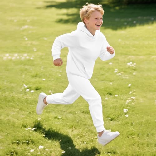 Girls Boys Tracksuit Pullover Hoodie Jogging Pants Set 2 Pieces Sweatsuit with Pocket Kids Cozy Soft Sweatshirt Set4