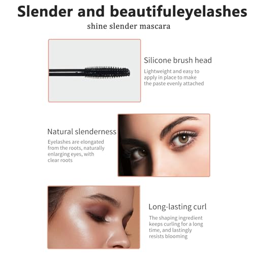 Guegine 2PCS Mascara Waterproof, 4D Silk Fiber Lash Mascara Mascara Waterproof Lasts All Day No Clumping Waterproof Sweatproof and Smudge-Proof Long-Lasting Make Eyelashes Longer and Thicker - Image 6
