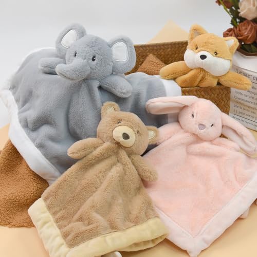 Image of Baby Elephant Security Blanket, Soft Loveys for Babies for Newborn Boys and Girls, Gender Neutral Security Blanket with Stuffed Animal, Baby Snuggle Toy