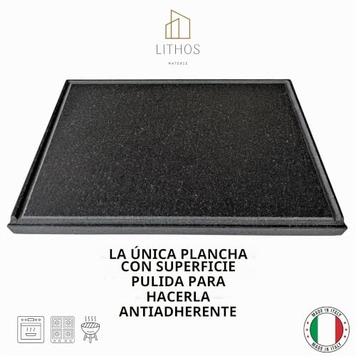 Miniatura 2 de Placa De Piedra Volcánica Ollar Refractaria De Etna Para Horno Eléctrico Gas, Barbacoa, Parrilla Para Pizza Y Carne Medidas A Elegir 40 X 35 Cm3