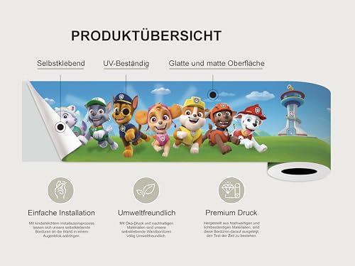 AG Design Paw Patrol Rescue Decorative Wall Border for Kids Bedroom, 5m x 14cm, WBD 8161, Multi-Colour, 0.1m x 5m