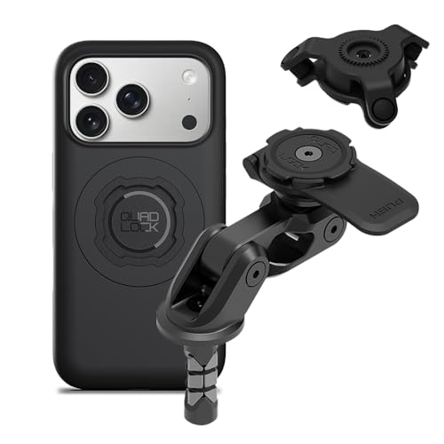 Image of Quad Lock Motorcycle Fork Stem Mount PRO Kit with Vibration Dampener and MAG Phone Case for iPhone 17 Pro