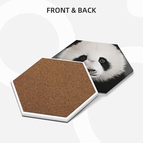 Dessous de verre panda en céramique avec support, idée cadeau déco maison originale