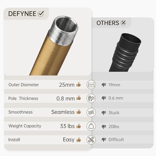 Tringle à rideaux extensible 80-305cm dorée pour œillets