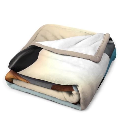 Couverture flanelle pingouin mignon légère moelleuse lit et canapé - 4