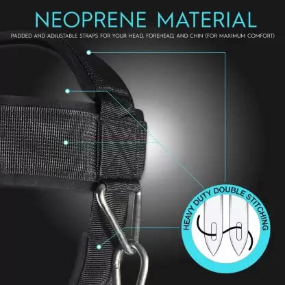Leosportz Neck Harness for Weight Training - Head Harness Resistance and Heavy Weight Training | Neck Harness with Heavy Chain Gym Exerciser Accessory | Neck Strengthener (Black) 3