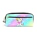 Produktbild Federmäppchen, Einhorn mit Regenbogenstern bedruckt, Reise-Make-up-Tasche, große Kapazität, wasserdicht, Leder, 2 Fächer, ideales Halloween-Geschenk für Kinder Mädchen Jungen