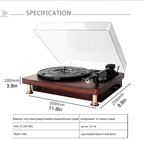 Tourne-Disque en Vinyle Haut-parleurs intégrés Bluetooth Stylet Rubis Durable Tourne-Disque phonographe Vintage à 3 Vitesses avec Couvercle Anti-poussière Trans - Les Beatles, Paul McCartney, John Lennon, RIngo Starr, George Harrison Tourne-Disque en Vinyle Haut-parleurs intégrés Bluetooth Stylet Rubis Durable Tourne-Disque phonographe Vintage à 3 Vitesses avec Couvercle Anti-poussière Trans – Image 5
