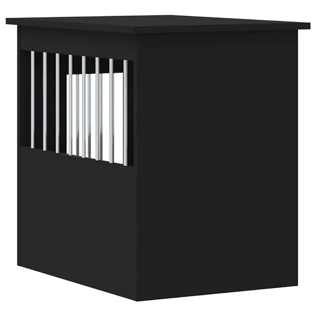 Foto 8 de 8 de vidaXL Jaula para Perros Madera de ingeniería Negro 45x62x59 cm
