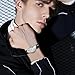 Gosasa Creative Melting Luxury Men's Watch Stylish Analog Quartz Wristwatch with Genuine Leather Strap, Roman Numeral Dial, Waterproof, Business Casual Dress Watch (Silver)