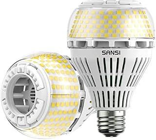 SANSI E27 LED Light Bulbs 27W, 250W Equivalent Edison Screw in Daylight Bulbs 5000K 4000lm, Non-dimmable E27 Base Bright Light Bulbs for Residential and Commercial Lighting - Pack of 2