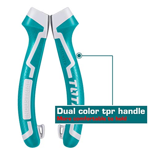 Image of TOTAL 8 Inch High Leverage Combination Plier, 30% Less Effort Cutting & Gripping Pliers, Chrome Vanadium Steel Heavy Duty Linesman Plier with Anti-Slip TPR Handle for Electricians & Home Use