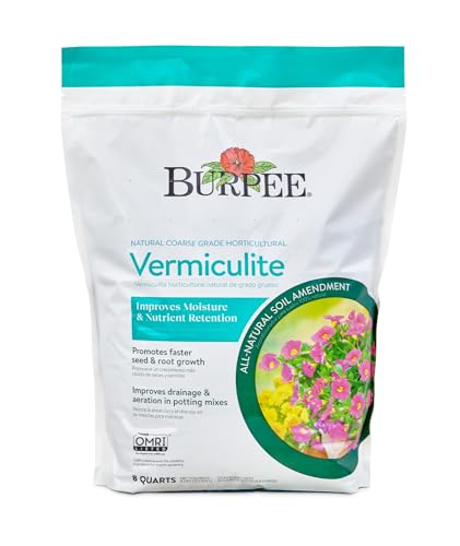 Image of Burpee Organic Horticultural Add to Potting Soil | Ideal for Seed Starting, Water Retention and Plant Propagation | 100% Natural | 8 Quart, 1-Pack, Vermiculite (8qt)
