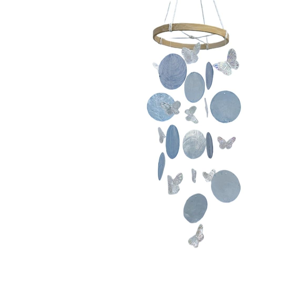 Wind Chime Shell Wind Chimes for Outside Butterfly Natural Shell Windchimes for Patio Garden Porch Decoration Windchime(Blu)
