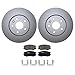 Bison Performance Coated Vented 321mm Disc Rotors and TRW Pro Ceramic Pad Set Hardware and Acoustic Sensor Front Brake Kit For Buick LaCrosse Regal Chevrolet Equinox Impala Malibu Limited GMC Terrain