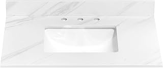 36 in. W x 22 in. D Vanity Top, Engineered Stone Vanity Top with Sink in...