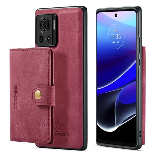 Étui compatible avec Motorola Edge 30 Ultra contre les chutes avec compartiment carte magnétique