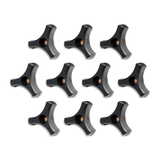 10 Pack Black Plastic Knob 5/16"-18 Three Prong Wing Nut 2 inch Diamete with Through Brass Insertr