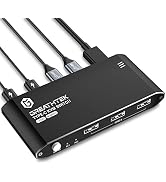 USB C KVM Switch 2 Port 4K@60Hz - with 3 USB 2.0 Ports & 100W Power Delivery, Type C KVM Switch f...
