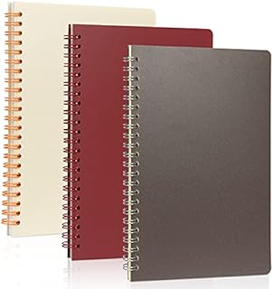 Toplive A5 Spiral Notebook Lined Journal, 3 Pack 21x15cm PP Hardcover Notebook Personal Diary College Ruled Notebook 80 Sheets Per Pack for Planning/Note-Taking for Office, Business, School&Home