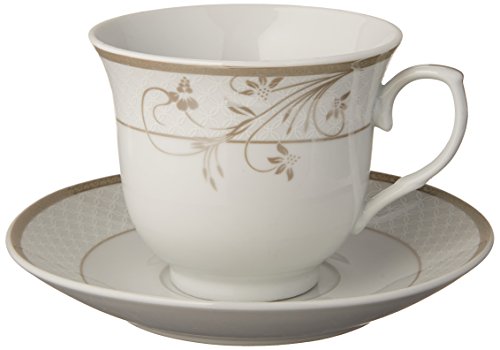 Lorenzo Import Floral Design Tea/Coffee Set (Service for 4), Silver by Lorren Home Trends - Used condition - US$14.99