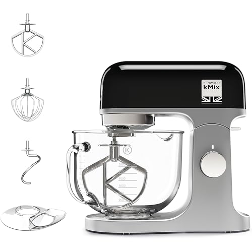Kenwood kMix Stand Mixer for Baking, Stylish Kitchen Mixer with K-beater, Dough Hook and Whisk, 5L Glass Bowl, 1000 W, Black & FDP65.180SI 2 in 1 Food Processor Multipro... - Image 2