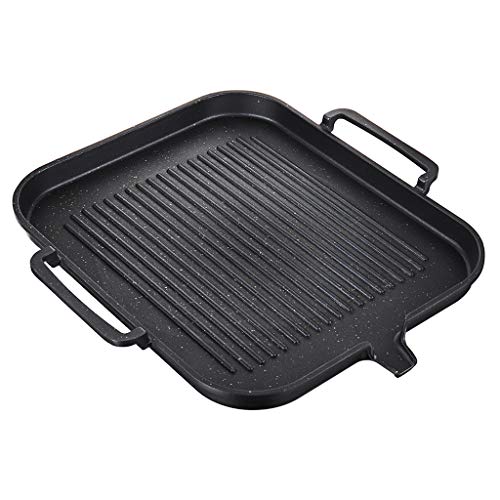 Grill Pan Non-Stick Cooking Aluminum Alloy Steak Frying Pan Camping BBQ