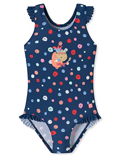 Badeanzug Wirkware recycelt LSF40+ Racerback Punkte Katze Rüschen mehrfarbig - Cat Zoe 128