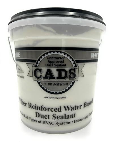 White HVAC Duct Sealant 1 Gallon – Fiber Reinforced Water-Based Duct Sealer, UL 181A-M/B-M Listed, Ideal for Metal, Flex & Fiberboard Ducts.