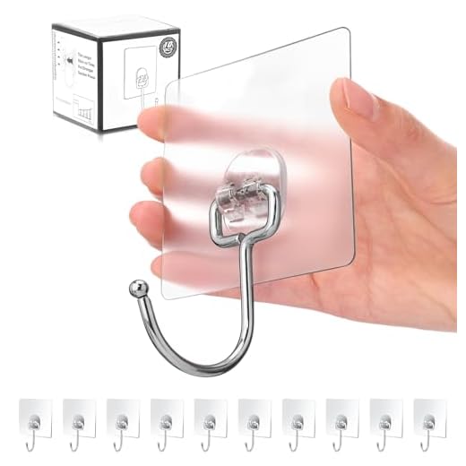 Antimbee 10-Pack All-Purpose Large Adhesive Hooks for Hanging, Heavy Duty Hold 37 lb(Max) Waterproof Stick on Wall Hooks for Organization
