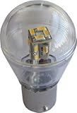 Pack of TWO (2), LED 12V White Omni Bulb BA15S Clear Cover