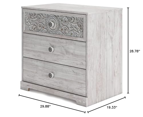 Signature Design by Ashley Paxberry Coastal 3 Drawer of Drawers Chest with Ball-bearing Construction, White - Image 3