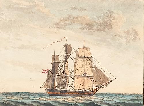 Poster sur toile Niels Truslew frégate danoise 50x70cm pour décoration marine